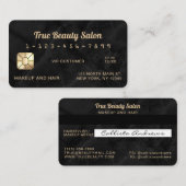 Carte de crédit moderne or et marbre noir (Devant / Derrière)