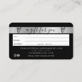 Carte de crédit noir argent feuille cadeau carte (Dos)