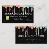 Carte de crédit noire Parties scintillant élégante (Devant / Derrière)