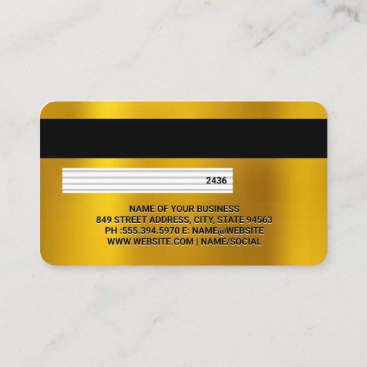 Carte de crédit | Or brillant (Dos)