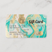 Carte de crédit or marbre agate cadeau certificat (Devant)