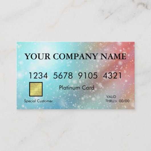 Carte de crédit Parties scintillant élégante (Devant)