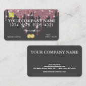 Carte de crédit Parties scintillant élégante (Devant / Derrière)