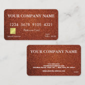 Carte de crédit Parties scintillant élégante (Devant / Derrière)