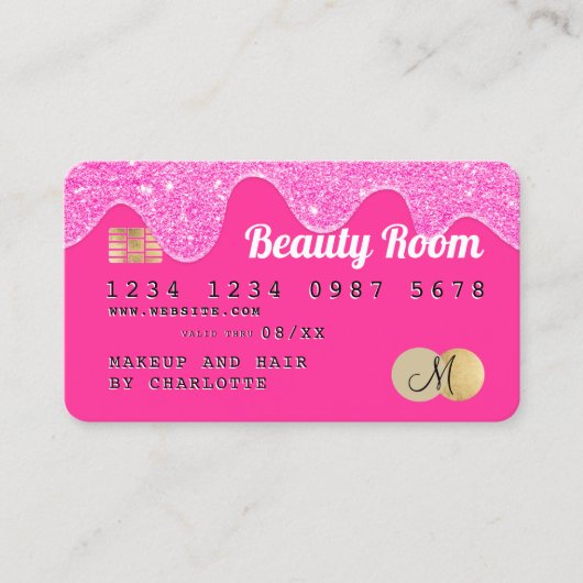 Carte de crédit parties scintillant gouttes beauté (Devant)