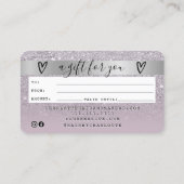 Carte de crédit parties scintillant violet ombre c (Dos)