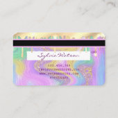 carte de crédit pastel unicorn rose et or marbre (Dos)