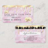 Carte de crédit Pink Unicorn Driving Gold (Devant / Derrière)