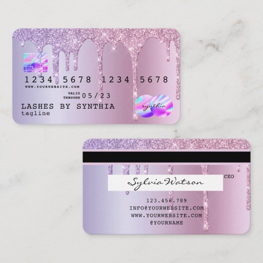 Carte de crédit Rose Gold Driving Gold (Devant / Derrière)