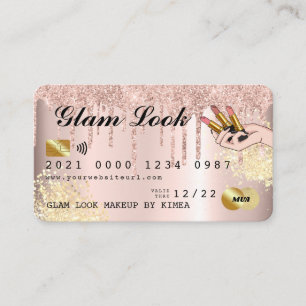 Carte de crédit rose Gold Parties scintillant Drip