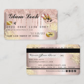 Carte de crédit rose Gold Parties scintillant Drip (Devant / Derrière)