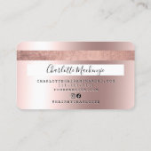 Carte de crédit rose or métal beauté monogramme (Dos)