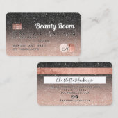 Carte de crédit rose or noir parties scintillant m (Devant / Derrière)