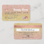 Carte de crédit rose or parties scintillant or bea (Devant / Derrière)