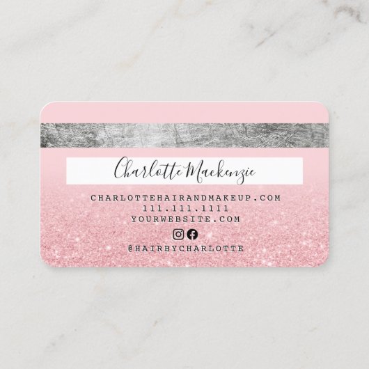 Carte de crédit rose parties scintillant beauté ar (Dos)