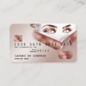 Carte de crédit Rose stylisé Gold Long Lash papier (Devant)