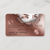Carte de crédit Rose stylisé Gold Long Lash papier (Devant)