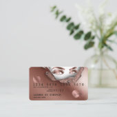 Carte de crédit Rose stylisé Gold Long Lash papier (Debout devant)