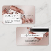 Carte de crédit Rose stylisé Gold Long Lash papier (Devant / Derrière)