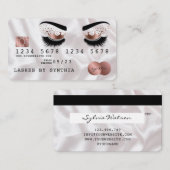 Carte de crédit Rose stylisé Gold Long Lashes Cour (Devant / Derrière)