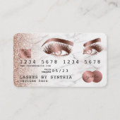 Carte de crédit Rose stylisé Marbre Or Lashes (Devant)