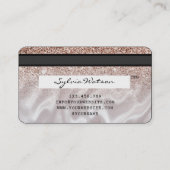 Carte de crédit Rose stylisé Parties scintillant o (Dos)