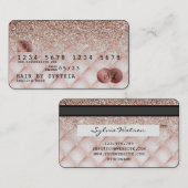 Carte de crédit Rose stylisé Parties scintillant o (Devant / Derrière)