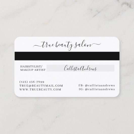 Carte de crédit Script signature or blanc simple (Dos)