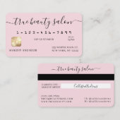 Carte de crédit Script signature or rose simple (Devant / Derrière)