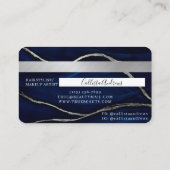 Carte de crédit signature en marbre bleu Silver Na (Dos)