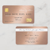 Carte de crédit simple et élégant brillant Rose or (Devant / Derrière)