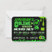 Carte de crédit Slime Green VIP Birthday Invitatio (Devant)