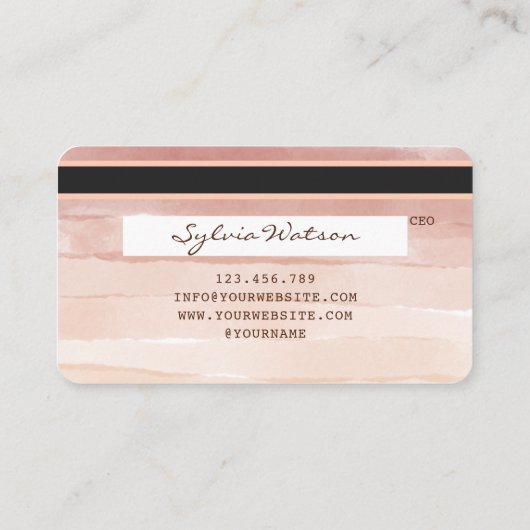 Carte de crédit Styled ajouter votre logo rose pou (Dos)