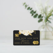 Carte de crédit Styled Black Floral Gold (Debout devant)