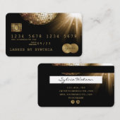Carte de crédit Styled Black Gold Disco Ball (Devant / Derrière)