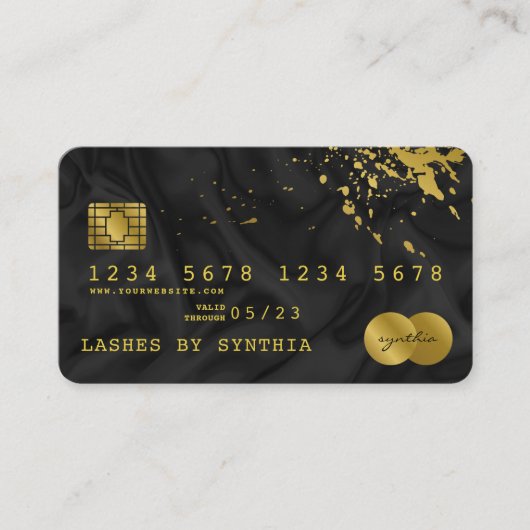Carte de crédit Styled Black Silk Gold (Devant)