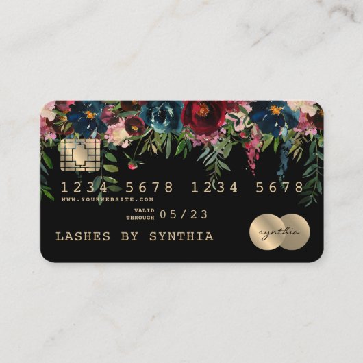 Carte de crédit Styled Driving Gold Floral (Devant)