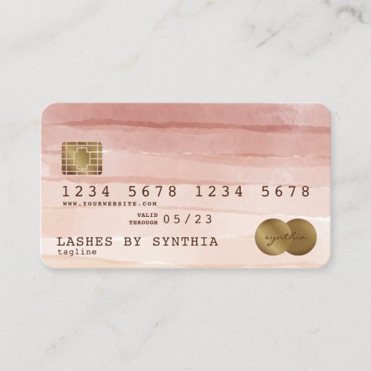 Carte de crédit Styled Driving Or poussisty rose (Devant)