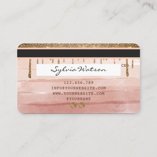 Carte de crédit Styled Driving Or poussisty rose (Dos)