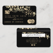 Carte de crédit Styled Floral Gold (Devant / Derrière)