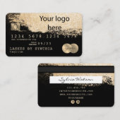 Carte de crédit Styled Gold Brush ajoutez votre lo (Devant / Derrière)