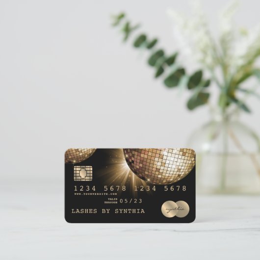 Carte de crédit Styled Gold Disco Ball Code GQR (Debout devant)