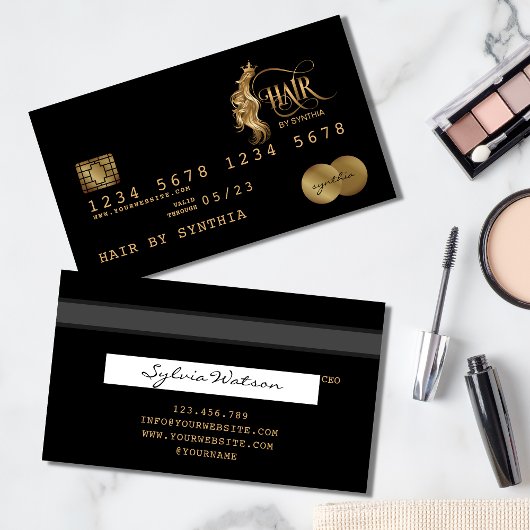Carte de crédit Styled Gold Hair Stylist