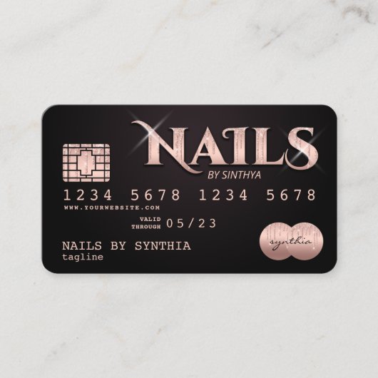 Carte de crédit Styled Nails technicien ongle art (Devant)