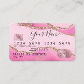 Carte de crédit Styled Pink Agate Gold Maquillage (Devant)