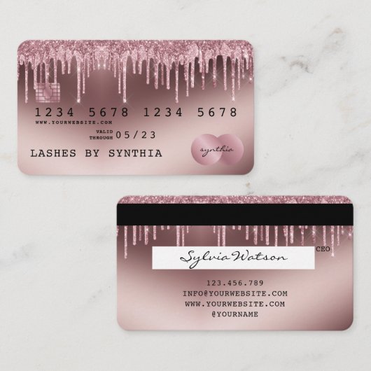 Carte de crédit Styled Rose Gold Driving Gold (Devant / Derrière)
