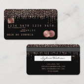 Carte de crédit Stylisé Rose Gold Confetti (Devant / Derrière)