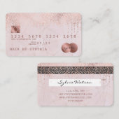 Carte de crédit Stylisé Rose Gold Confetti (Devant / Derrière)