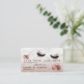 Carte de crédit Stylisé Rose Gold Lashes Marbre (Debout devant)