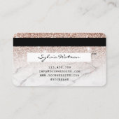 Carte de crédit Stylisé Rose Gold Lashes Marbre (Dos)